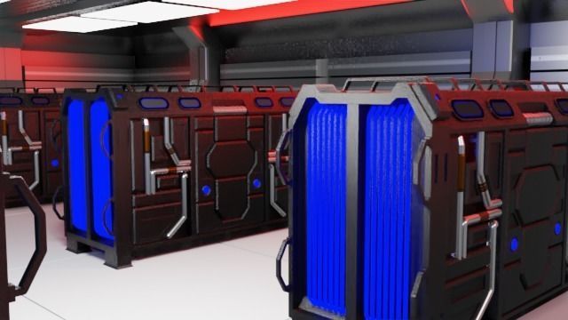 Sci fi Generator Room 3D model_9
