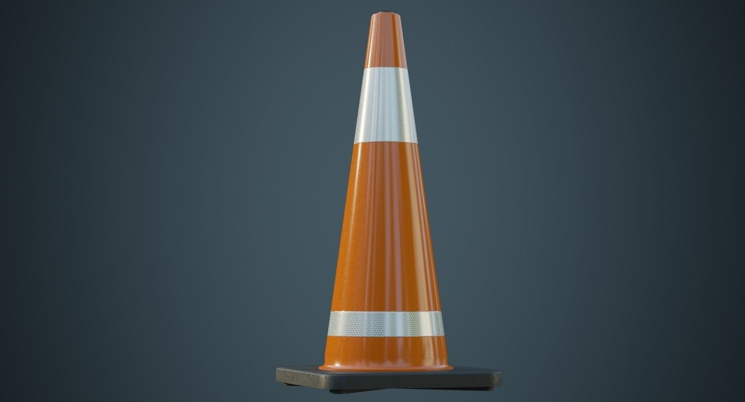 Traffic Cone 6A Low-poly 3D model_3