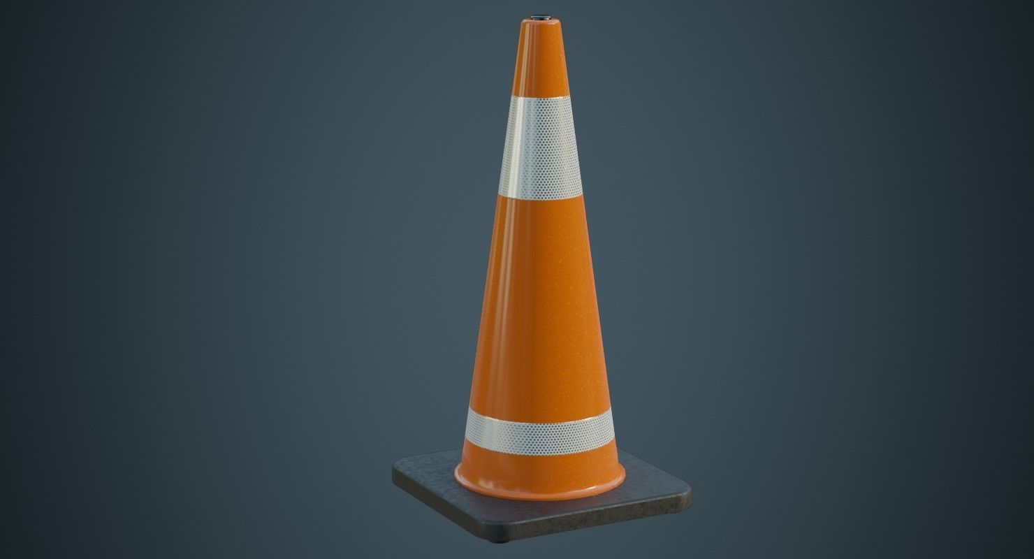 Traffic Cone 6A Low-poly 3D model_1