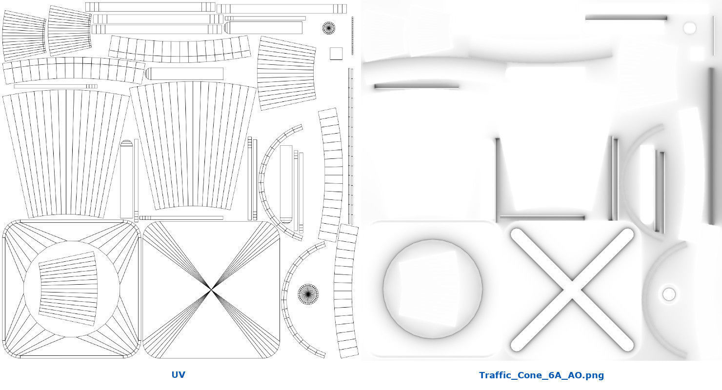 Traffic Cone 6A Low-poly 3D model_7