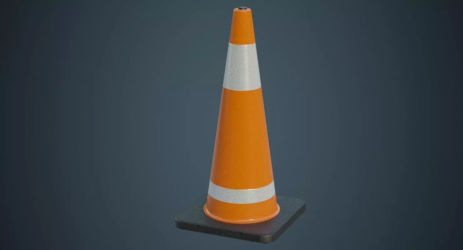 Traffic Cone 6A Low-poly 3D model_0
