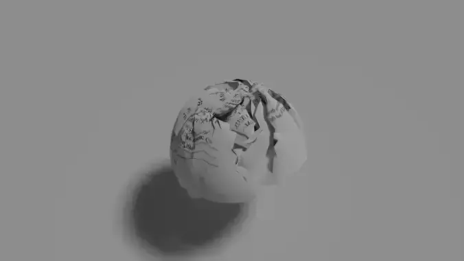 Crumbled Paper UV unwrapped Free 3D model