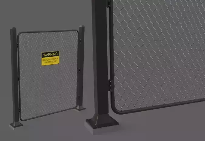 Fence metal post with chain link