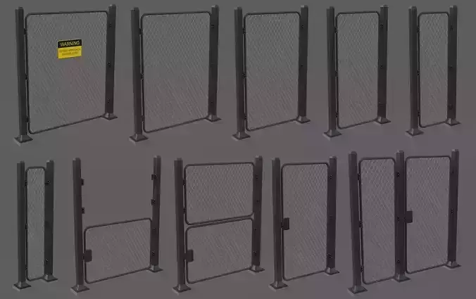 Iron Fence 3D Models Low-poly 3D model