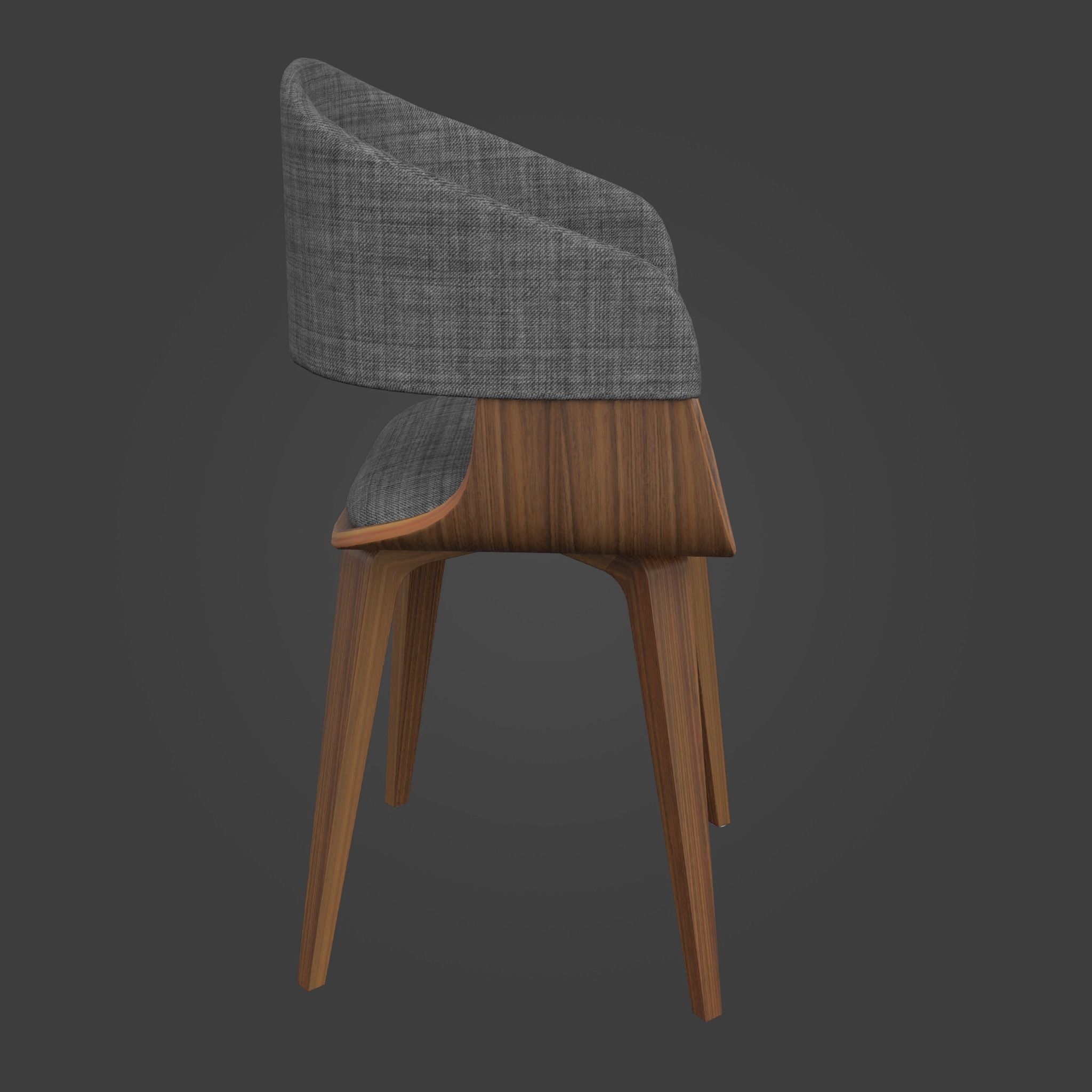 Chair-36 dining chair wood Low-poly 3D model_3
