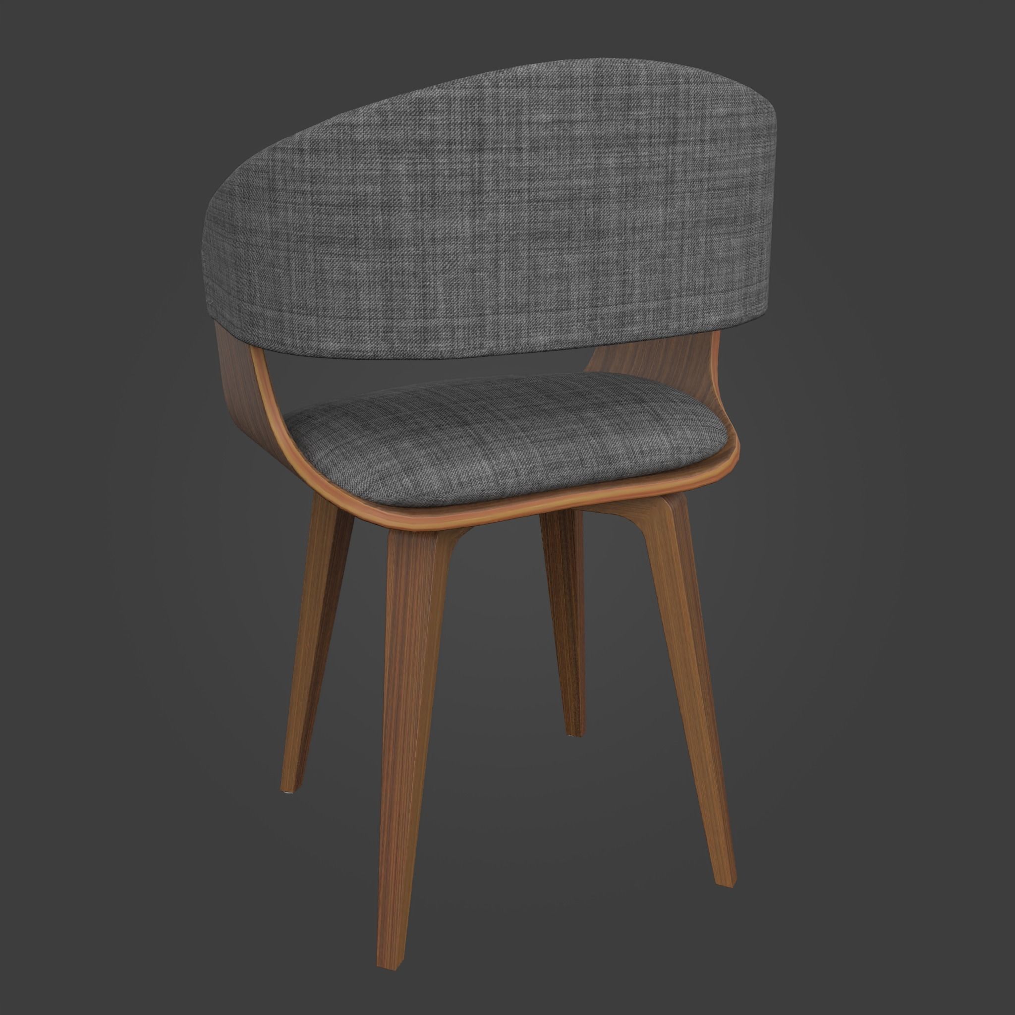Chair-36 dining chair wood Low-poly 3D model_6