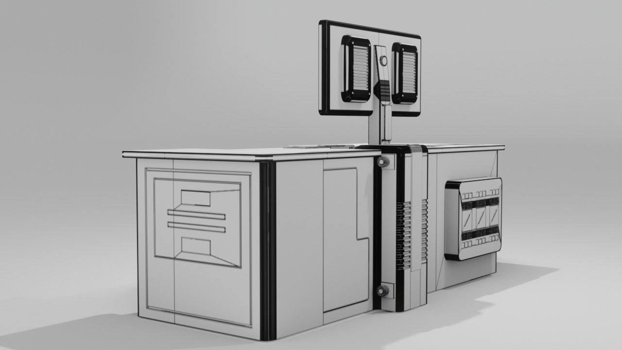 Sci-fi Controller Display 3D model_9