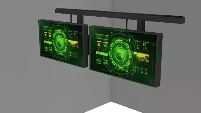 Sci fi Monitors 3D model 3D model
