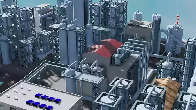 Mega Refinary 3D model 3D model
