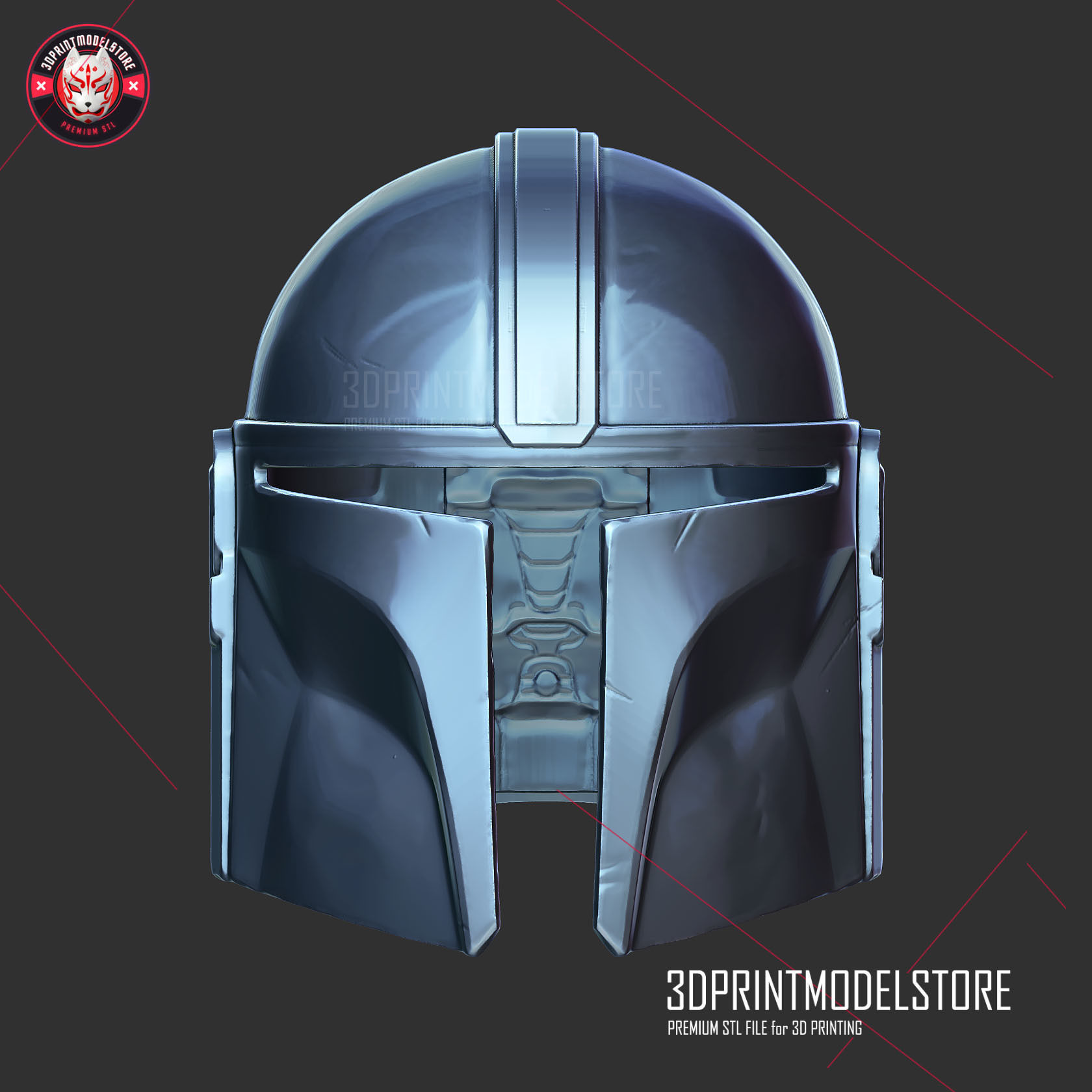 The Mandalorian Star Wars Helmet Cosplay STL File 3D print model_1
