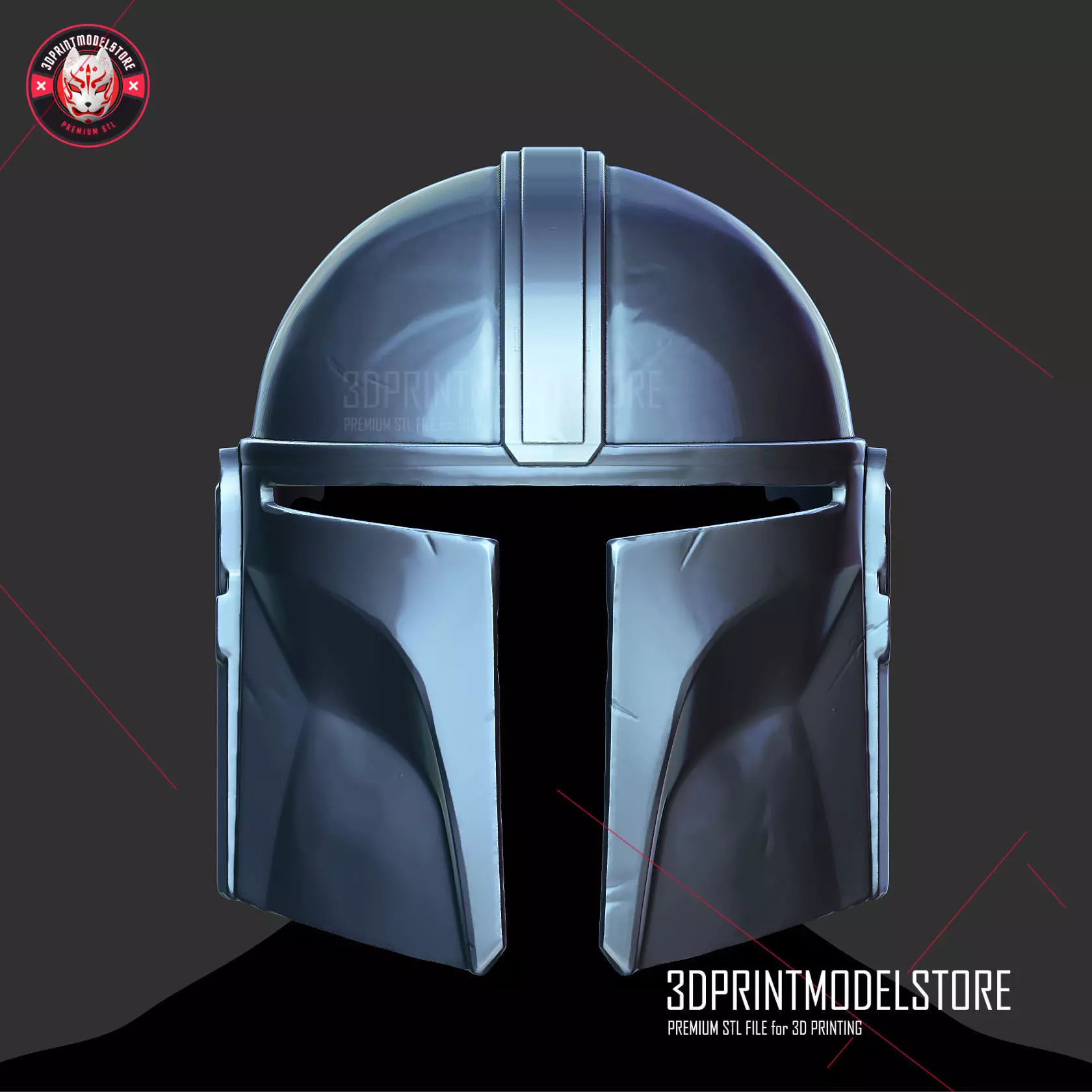 The Mandalorian Star Wars Helmet Cosplay STL File 3D print model_0