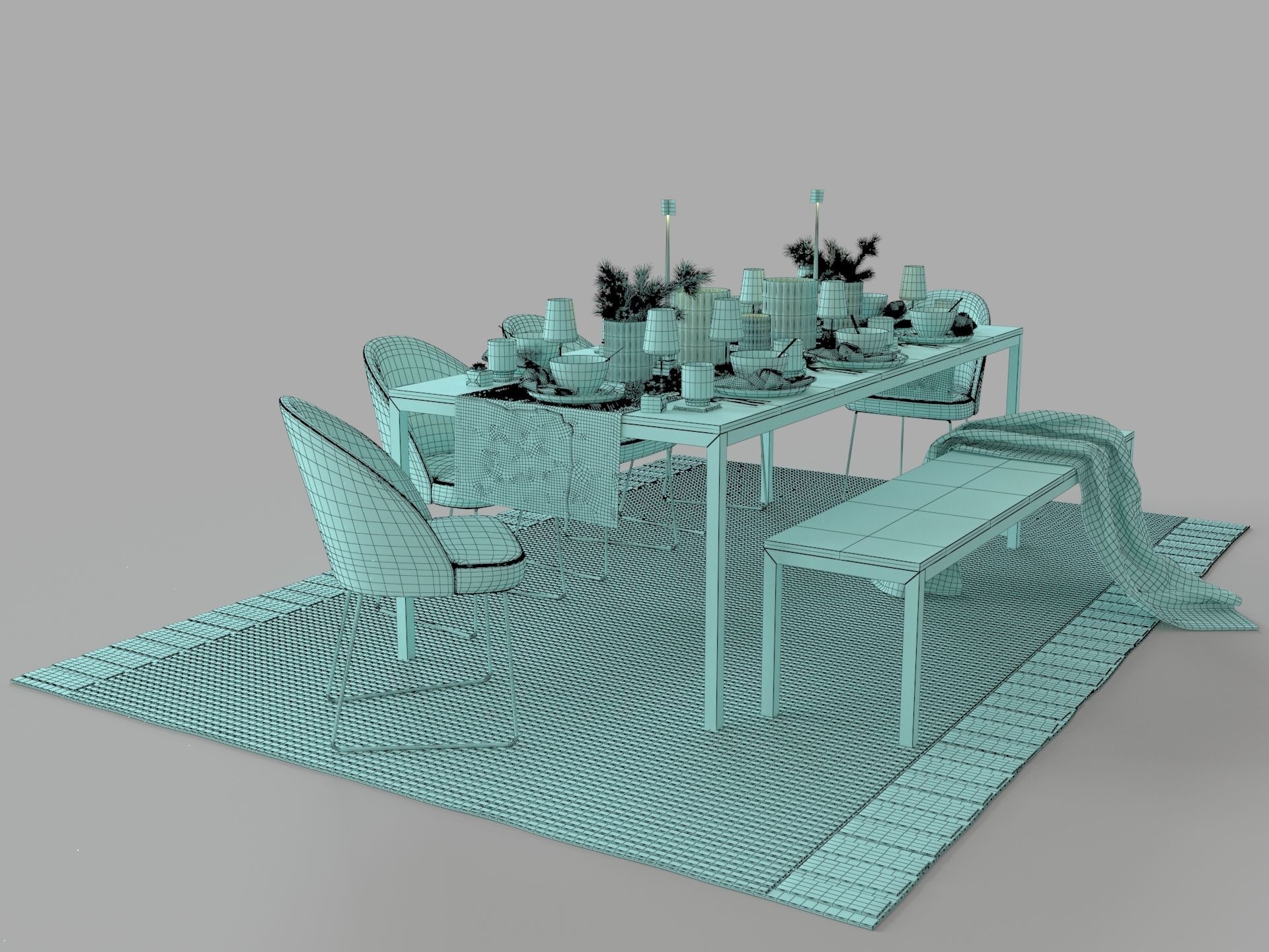 DINING TABLE 3D model_12