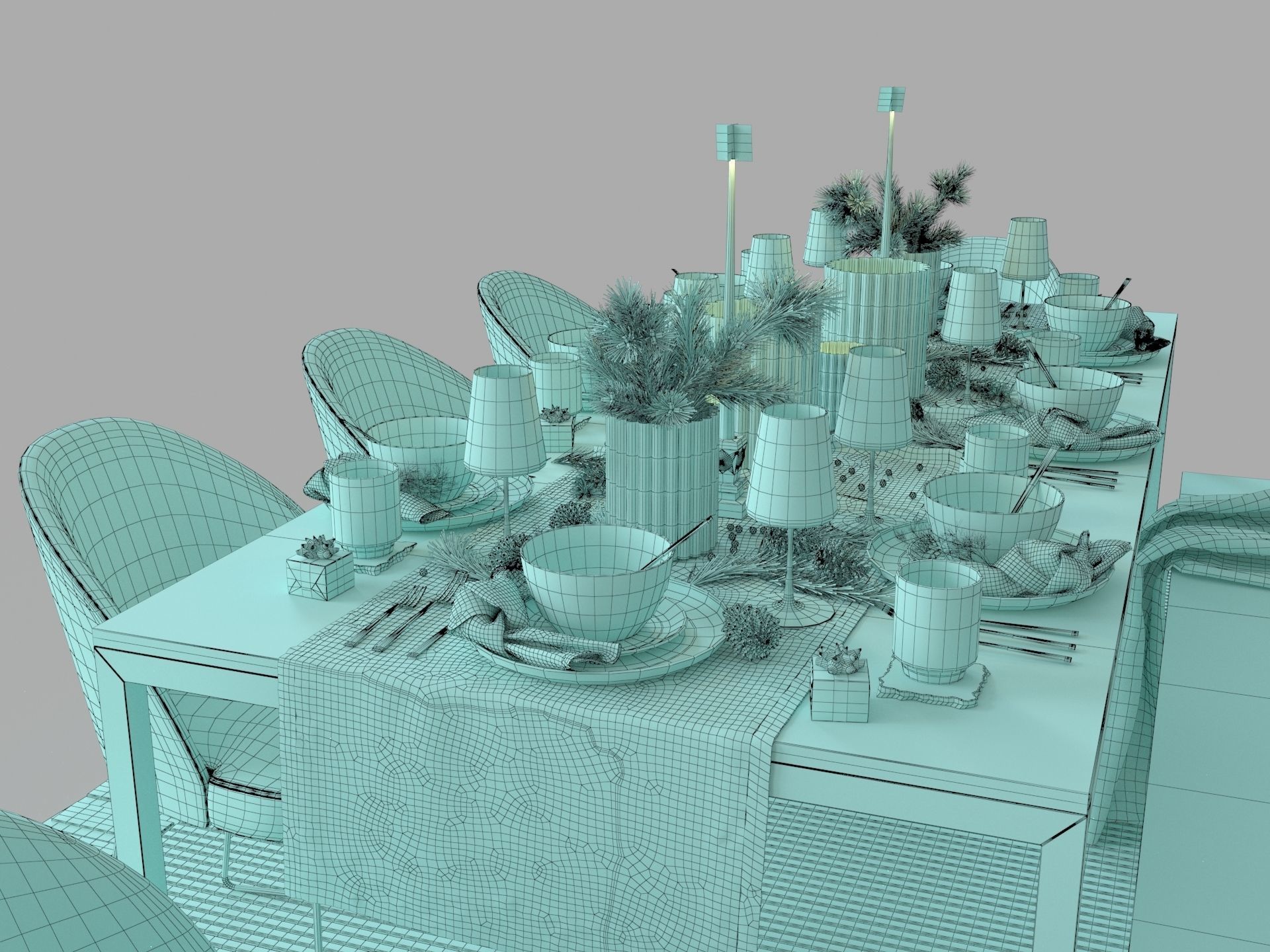 DINING TABLE 3D model_7