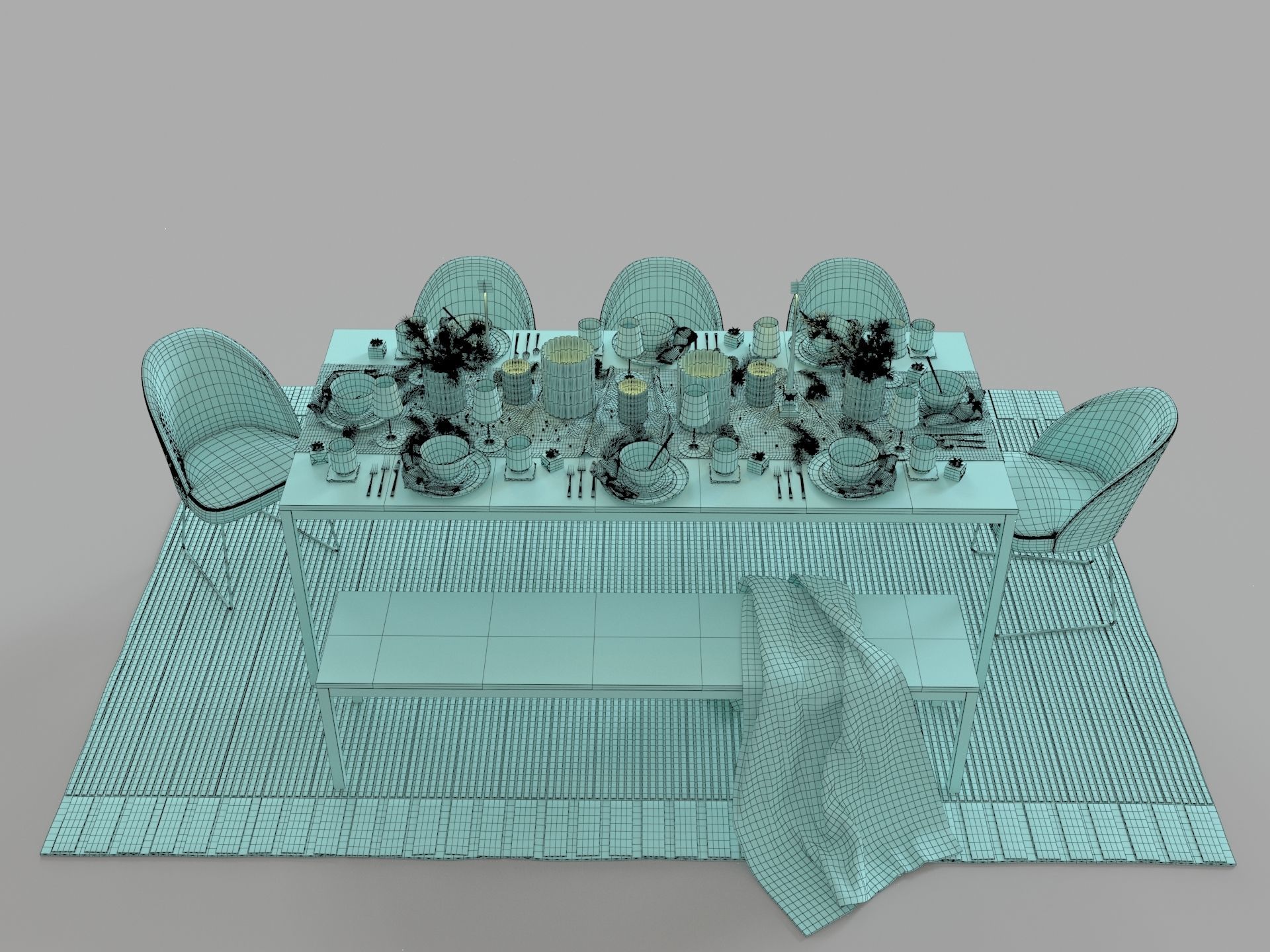 DINING TABLE 3D model_9