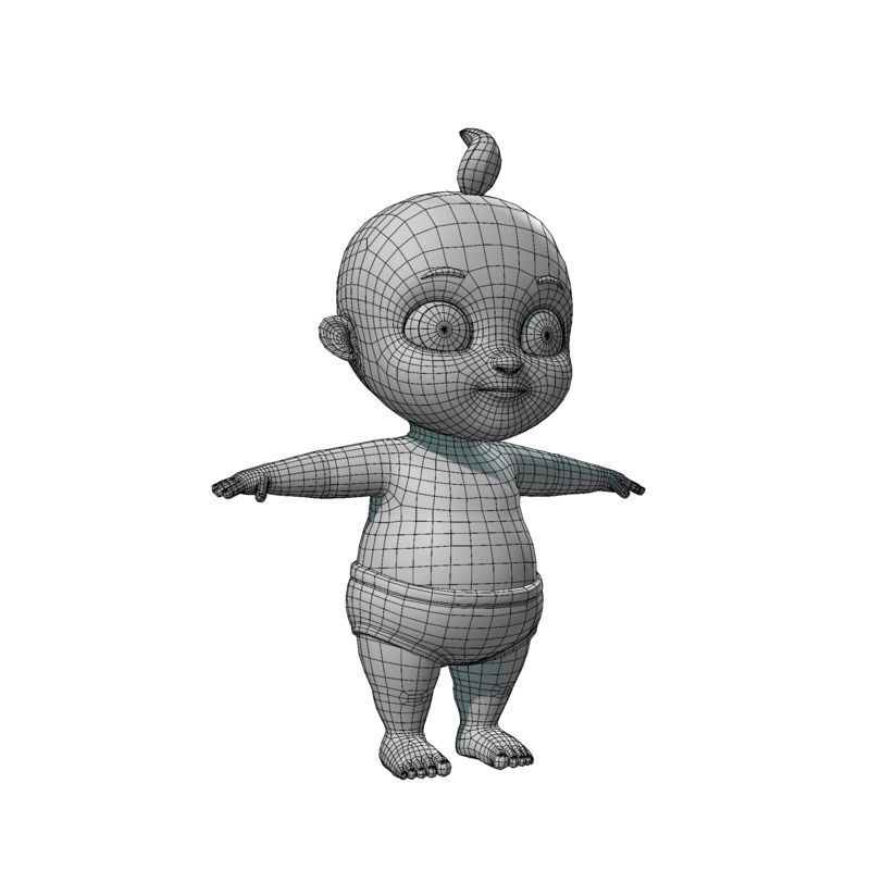 Cartoon Baby 3D model_5