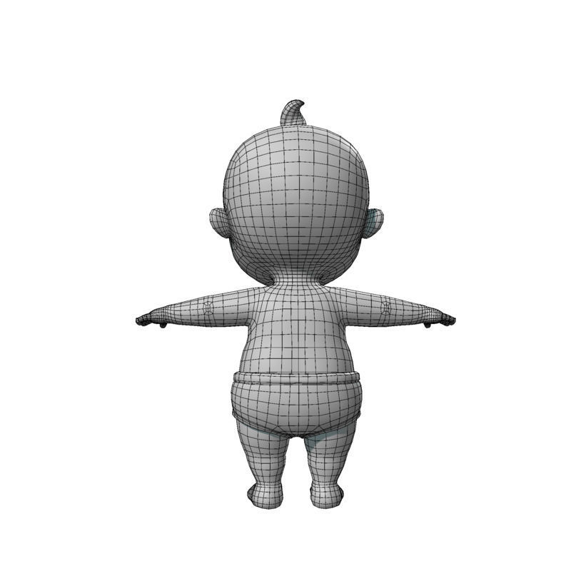 Cartoon Baby 3D model_7