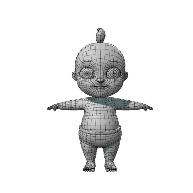 Cartoon Baby 3D model_6