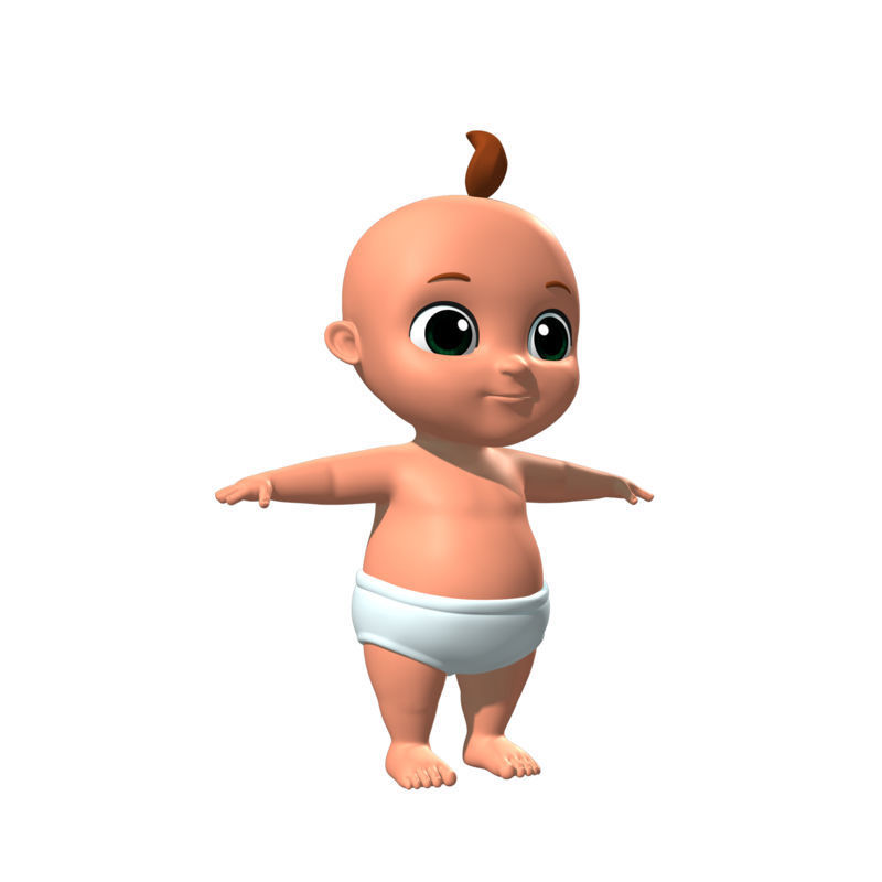 Cartoon Baby 3D model_1
