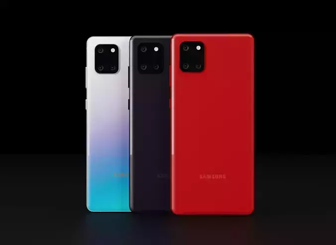 Samsung Galaxy Note 10 Lite With S Pen In All Official Colors Free low-poly 3D model