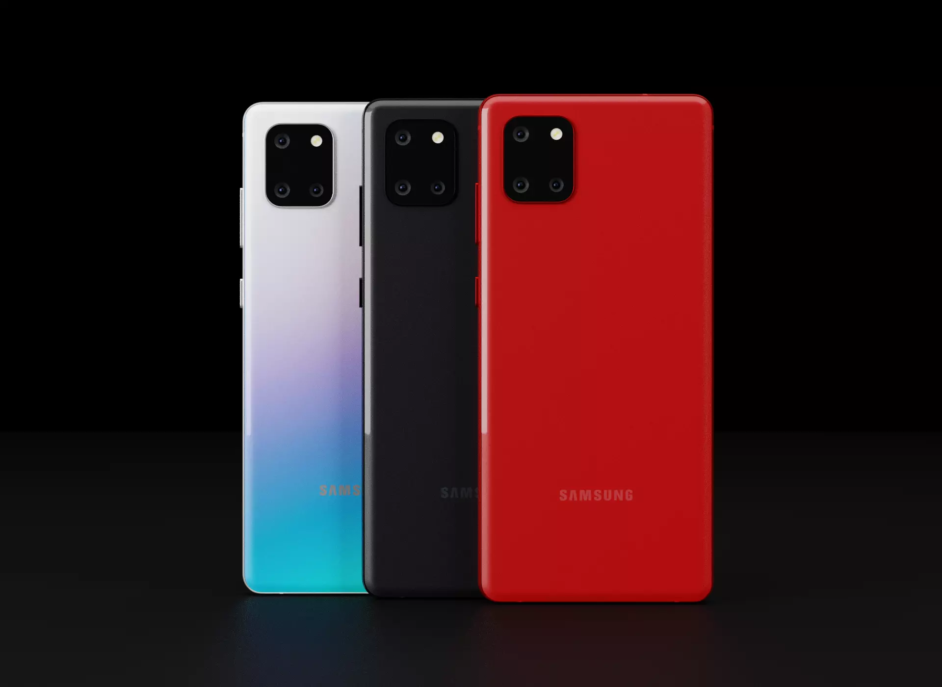 Samsung Galaxy Note 10 Lite With S Pen In All Official Colors Free low-poly 3D model_0