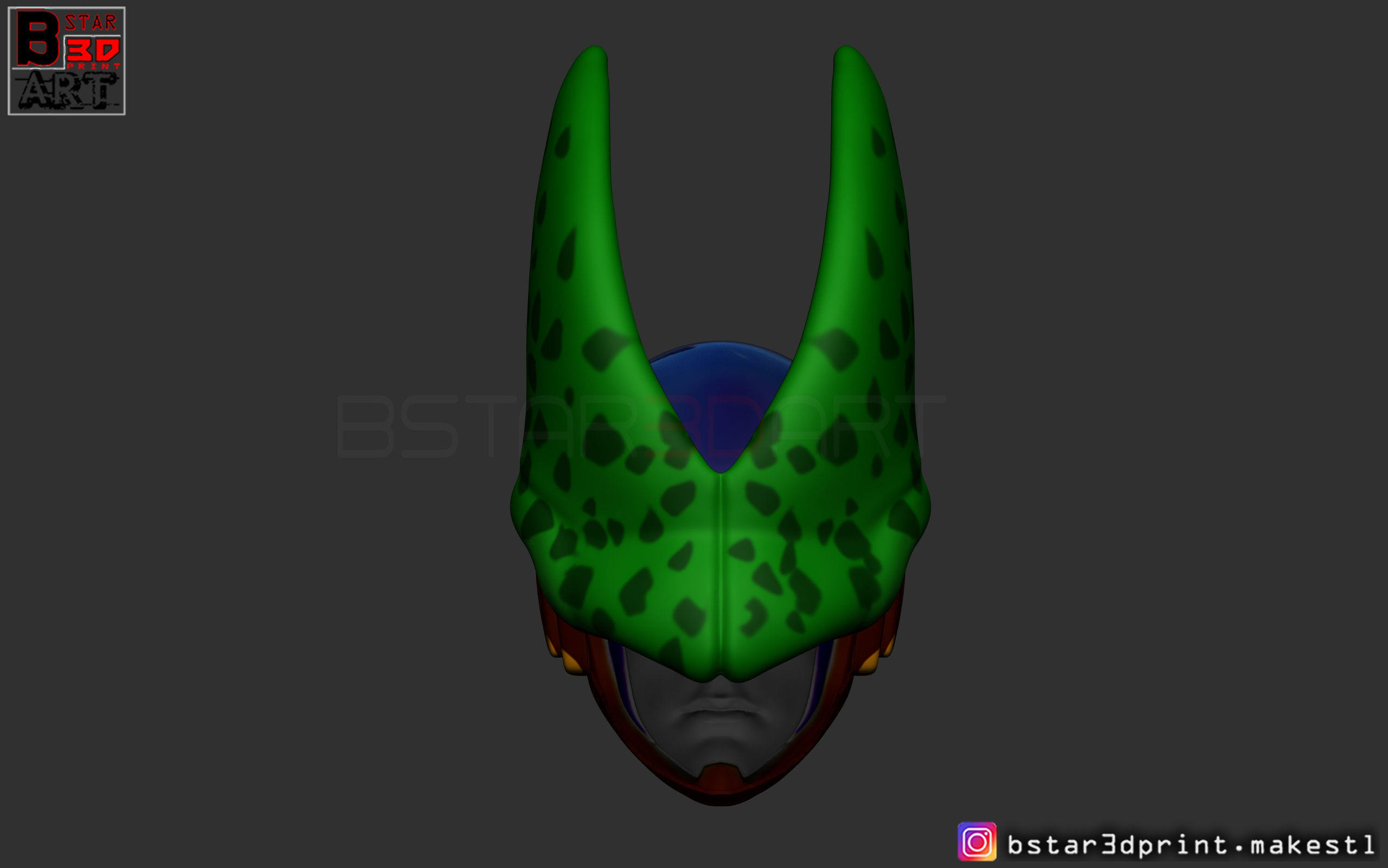 CELL Mask -Dragon Ball Z  Cosplay or custom figure 3D print model_4