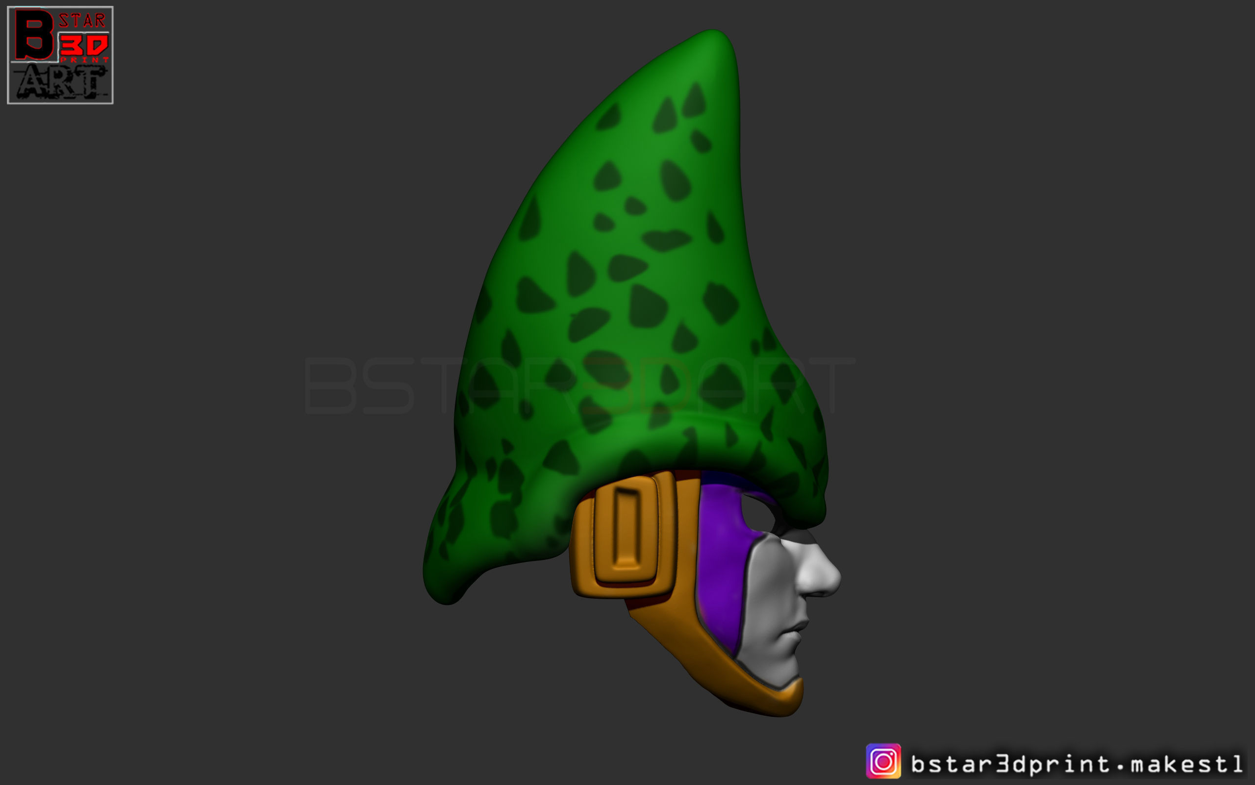 CELL Mask -Dragon Ball Z  Cosplay or custom figure 3D print model_2