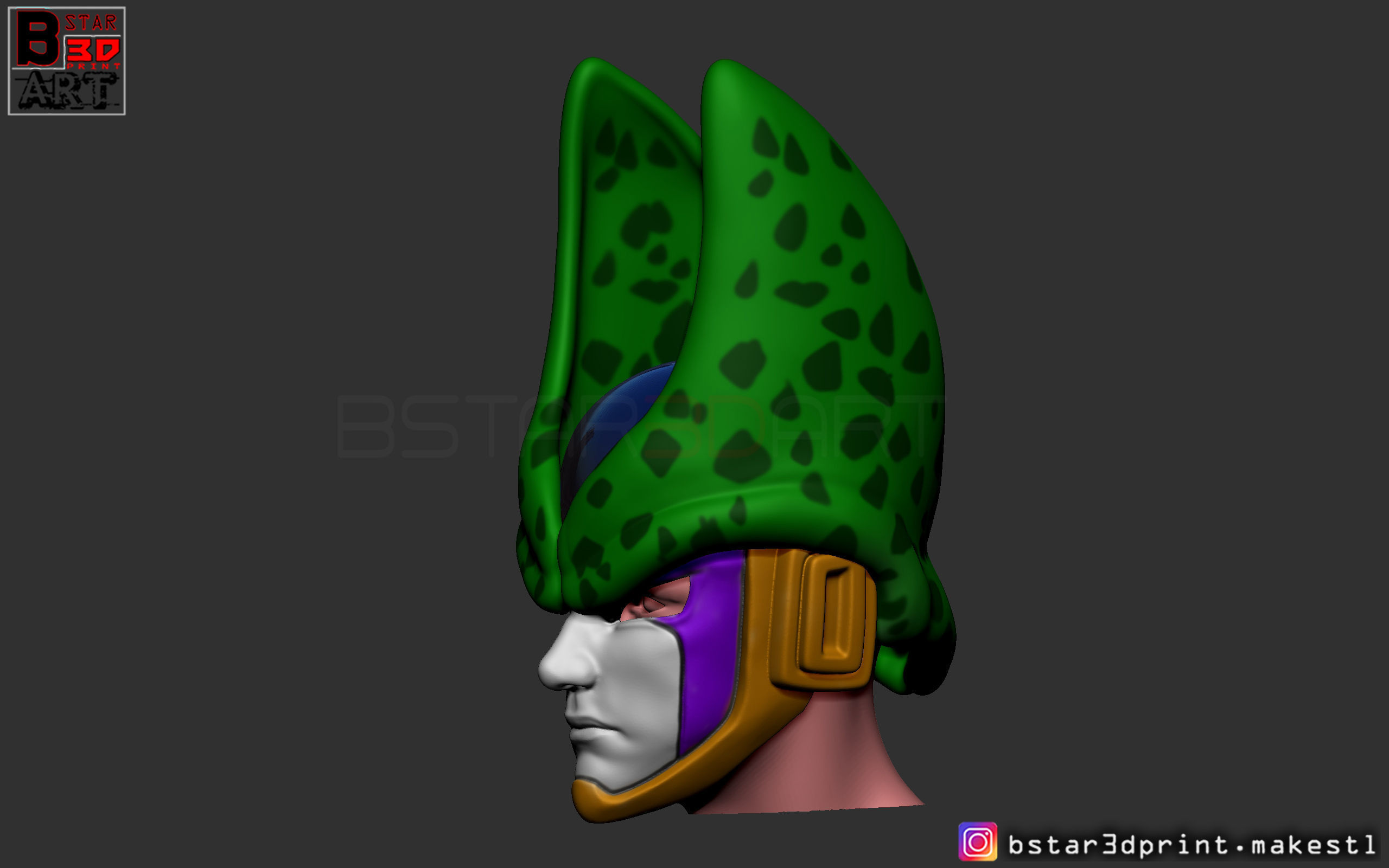 CELL Mask -Dragon Ball Z  Cosplay or custom figure 3D print model_15
