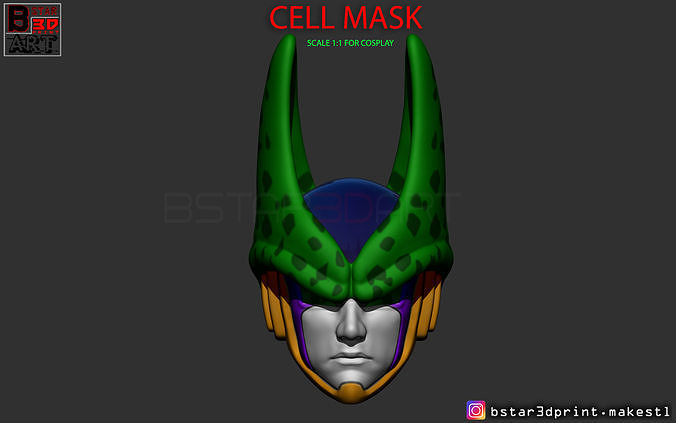 CELL Mask -Dragon Ball Z  Cosplay or custom figure 3D print model