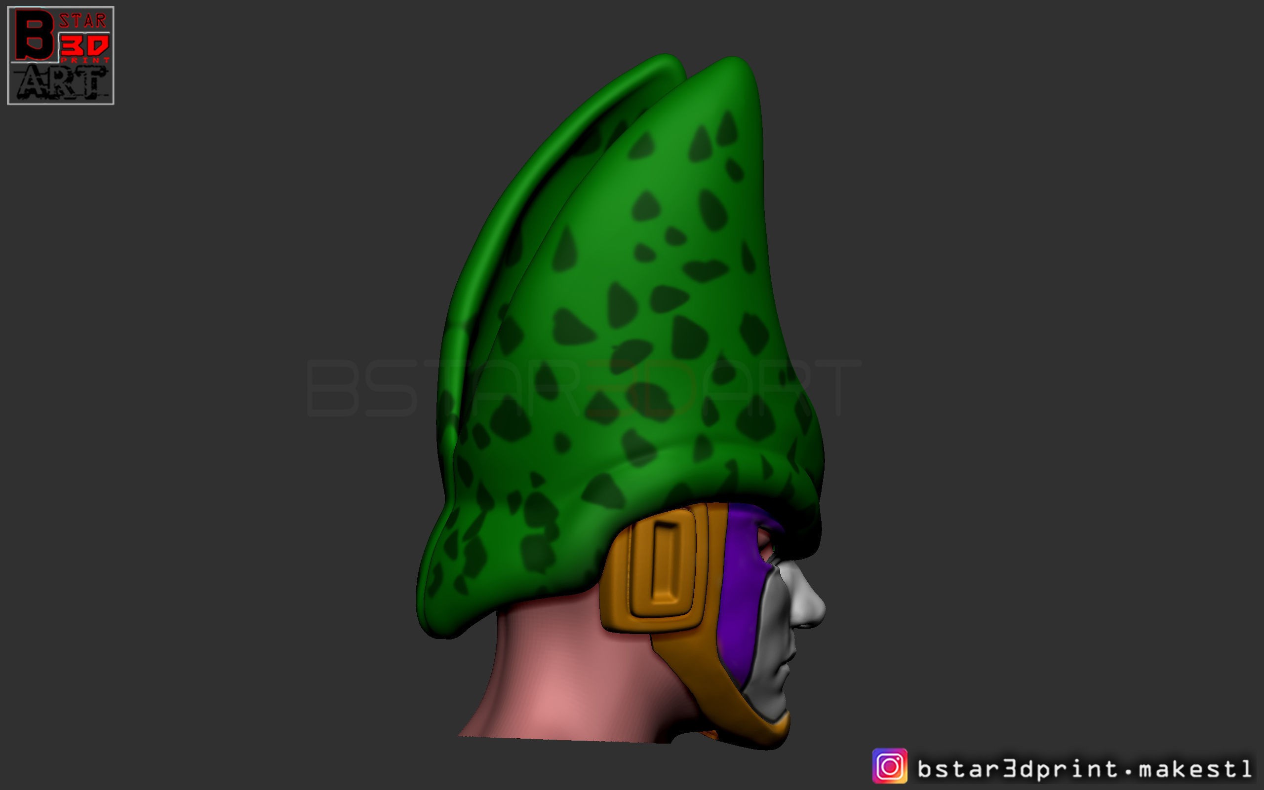 CELL Mask -Dragon Ball Z  Cosplay or custom figure 3D print model_16