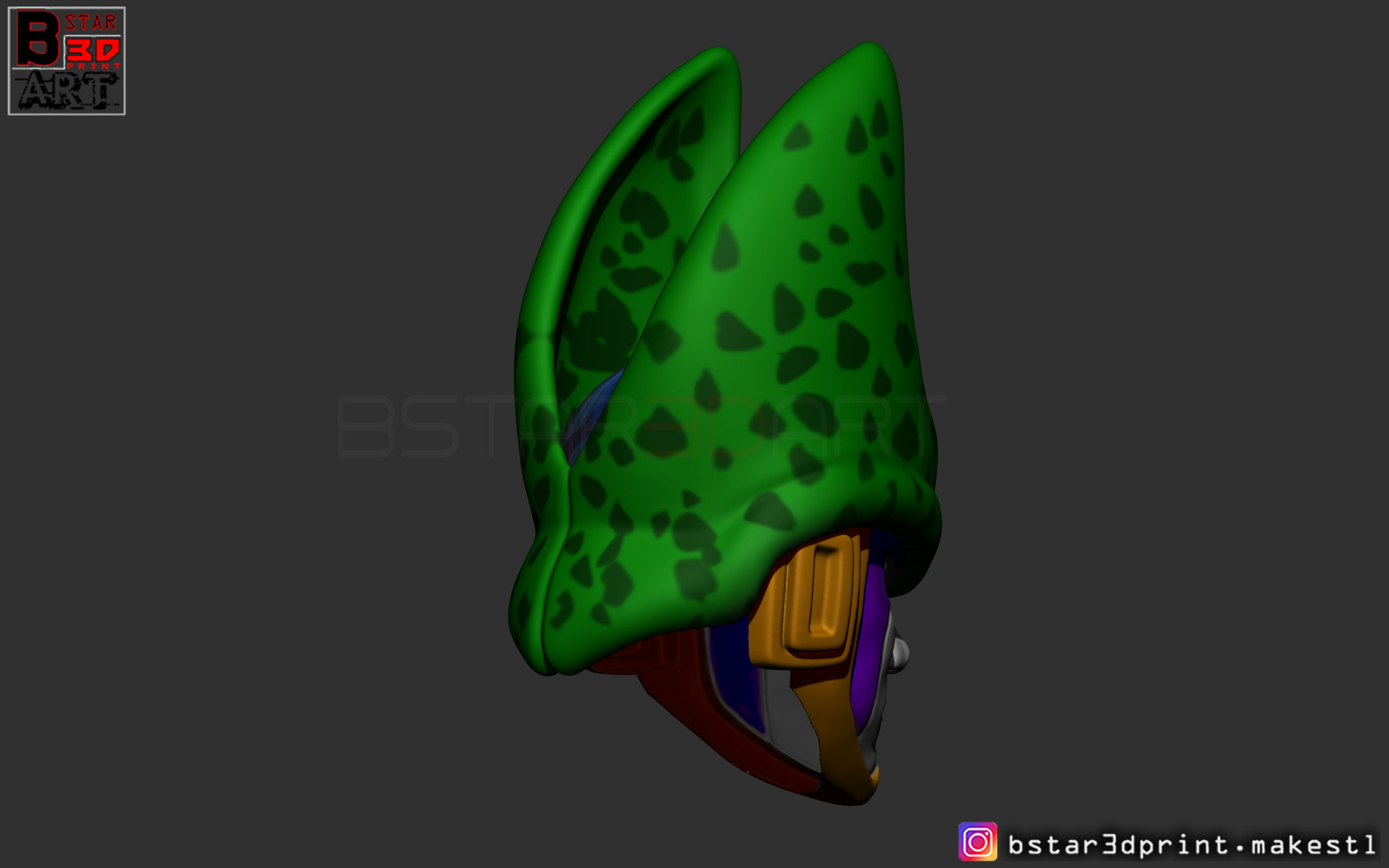 CELL Mask -Dragon Ball Z  Cosplay or custom figure 3D print model_3