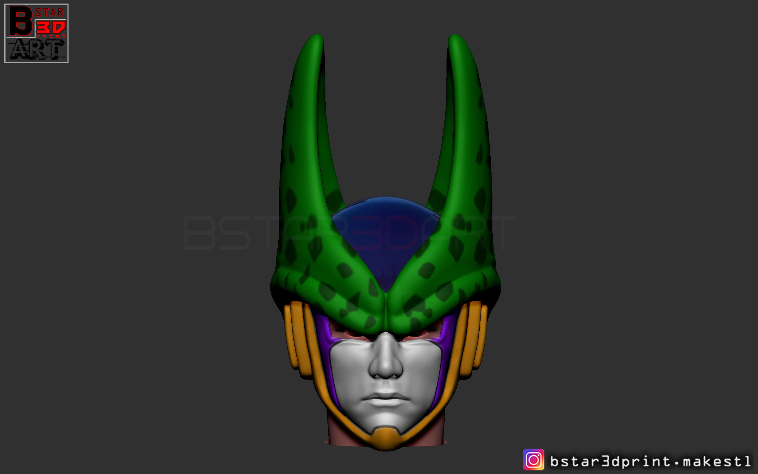 CELL Mask -Dragon Ball Z  Cosplay or custom figure 3D print model_14