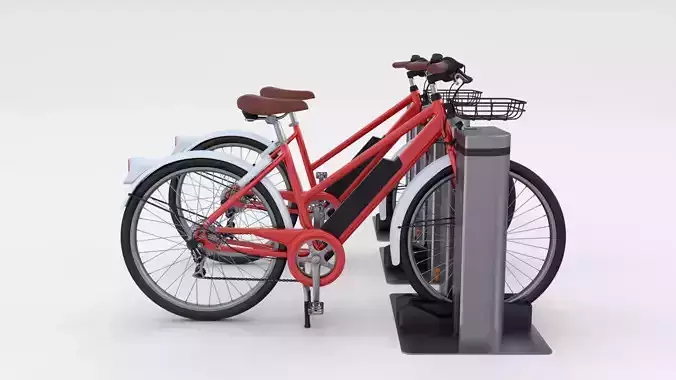 Electric Bicycle and Station Red