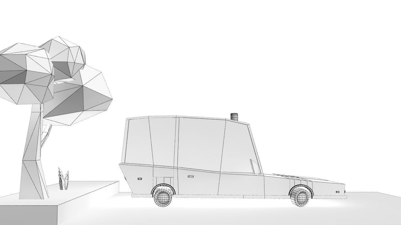 lOW POLY AMBULANCE CAR Low-poly 3D model_3