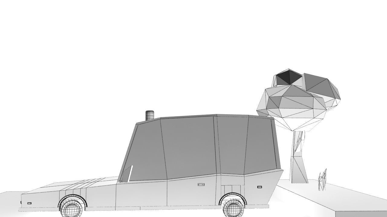 lOW POLY AMBULANCE CAR Low-poly 3D model_5