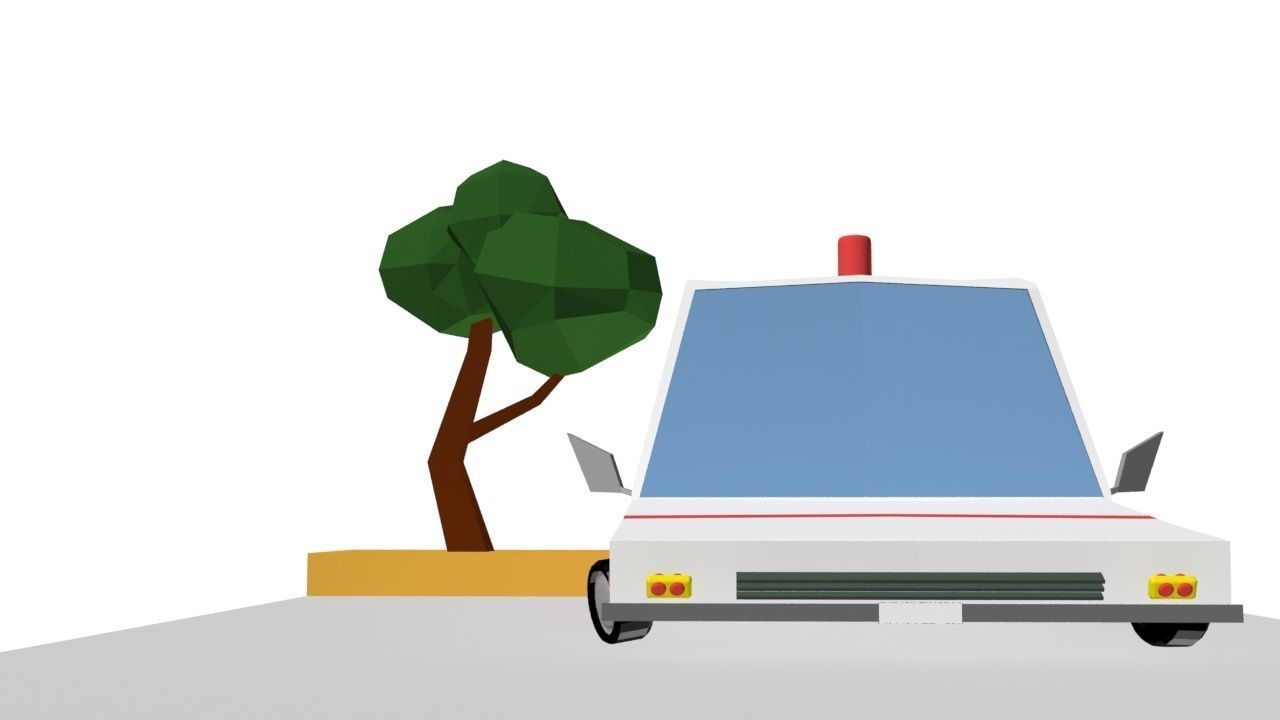 lOW POLY AMBULANCE CAR Low-poly 3D model_1