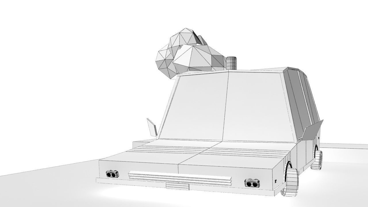lOW POLY AMBULANCE CAR Low-poly 3D model_2