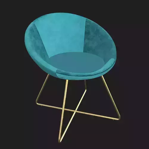 Chair-41 teal chair with gold legs