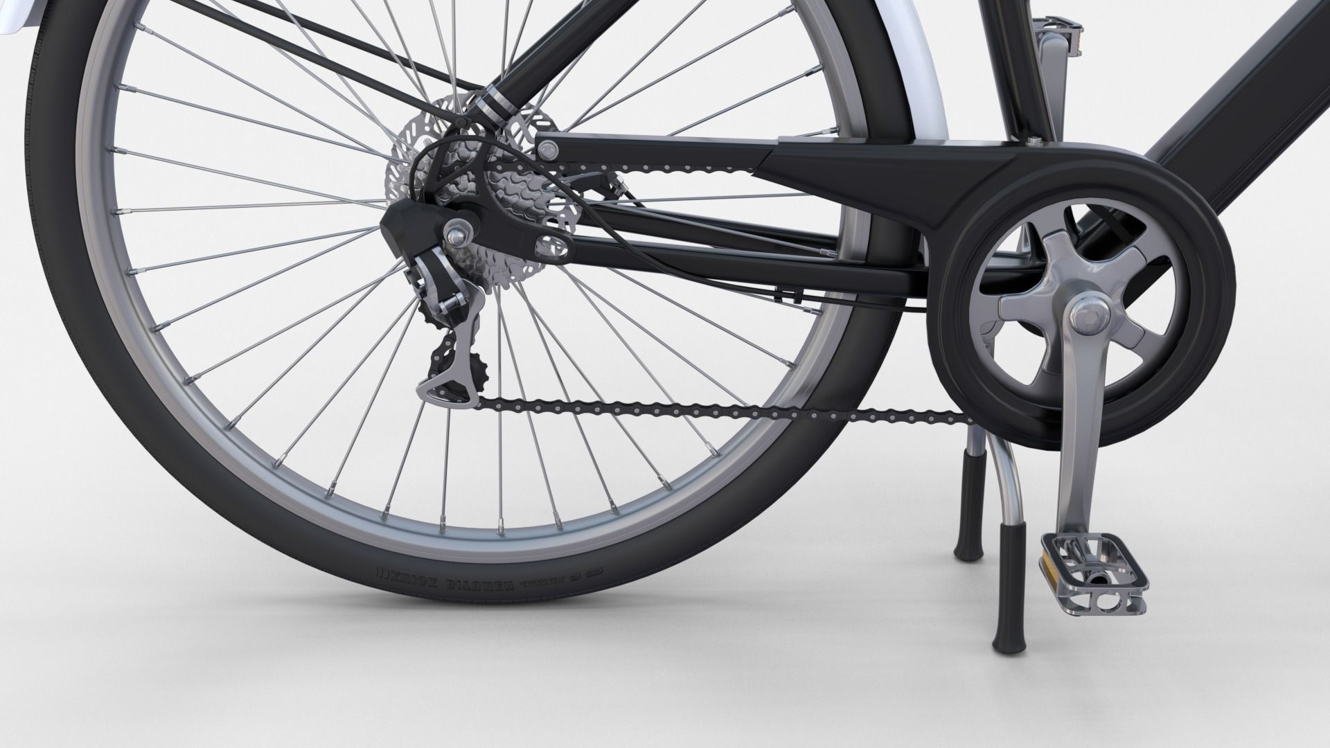 Generic Bicycle Black 3D model_12