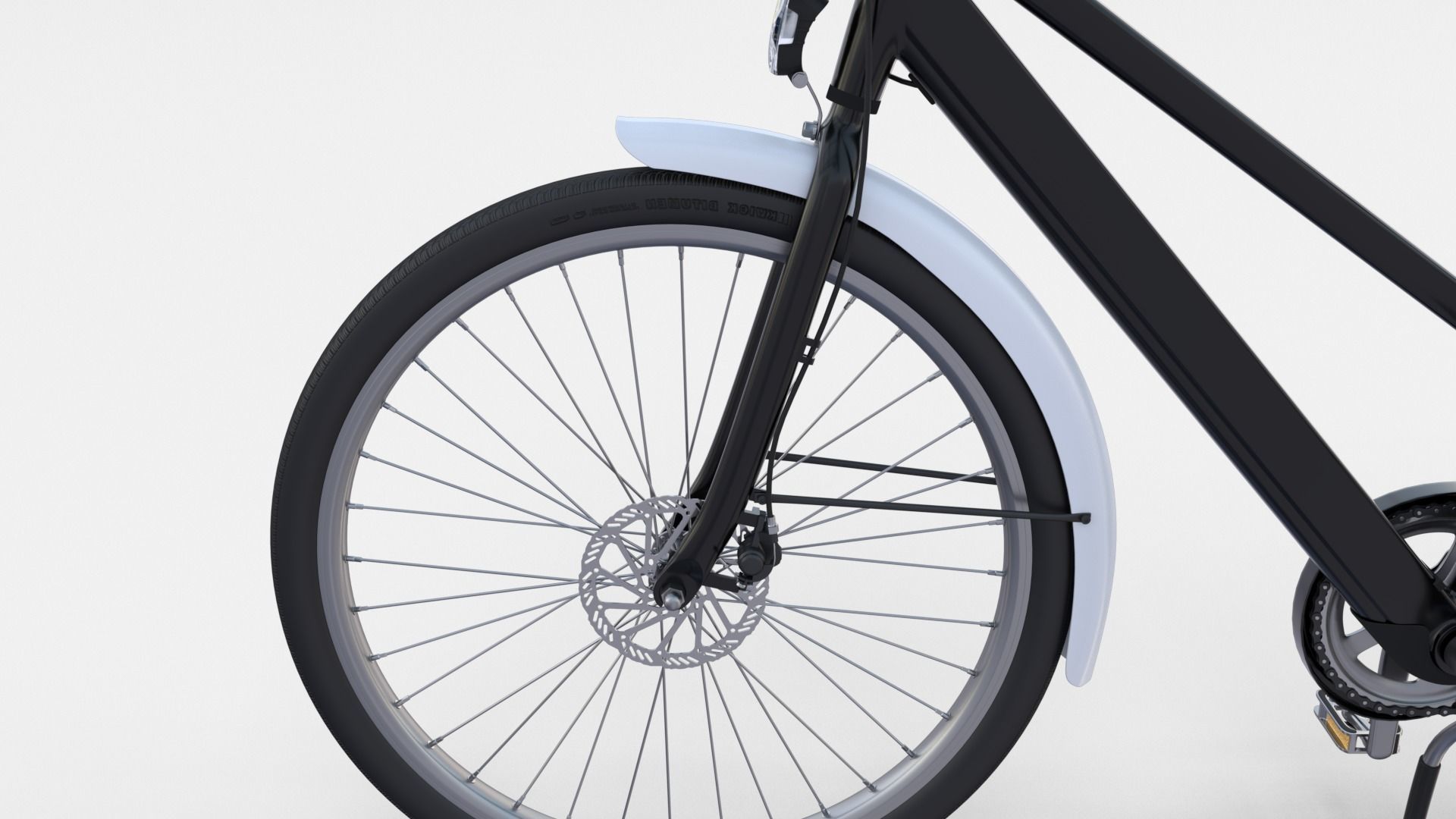 Generic Bicycle Black 3D model_9