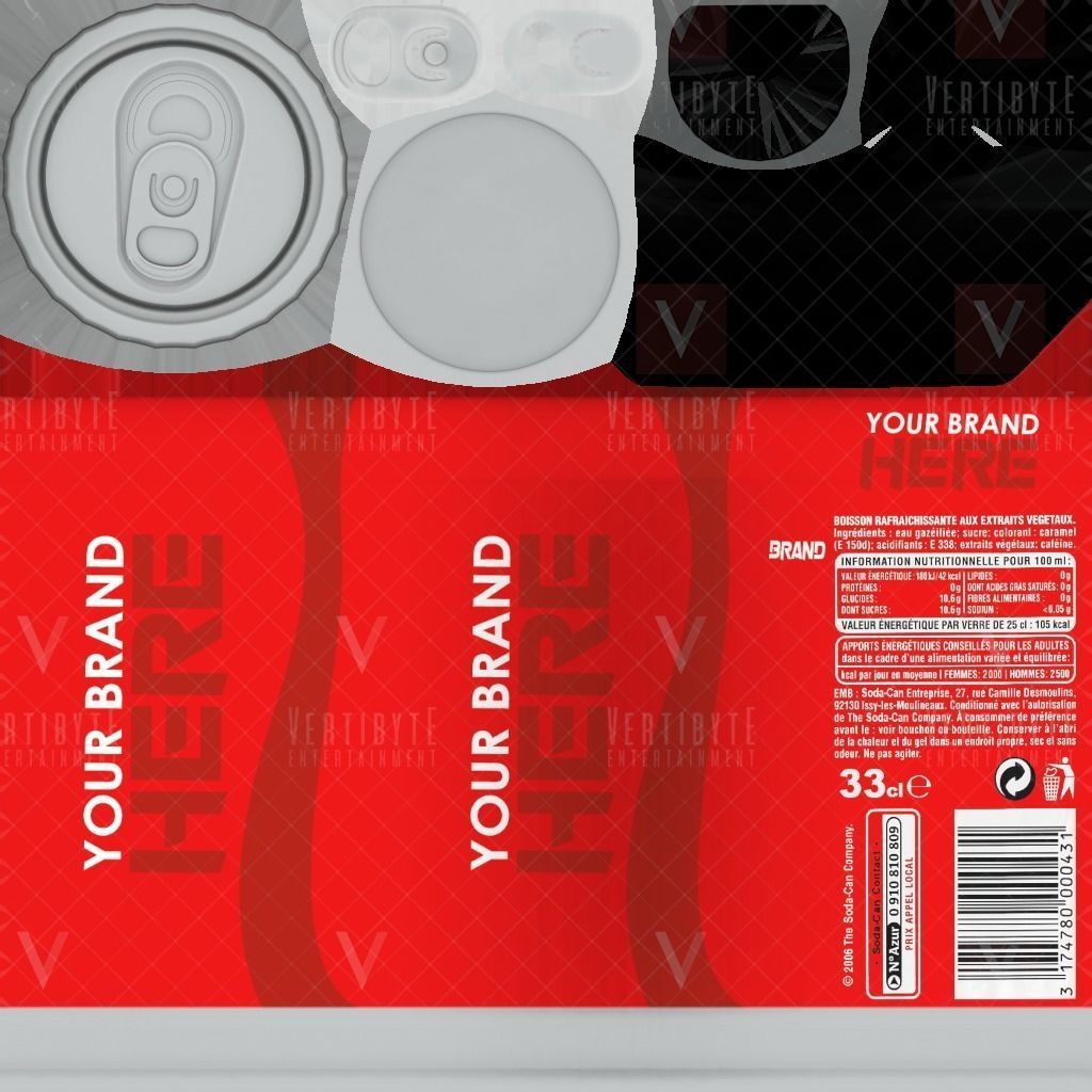 Soda Cans Low-poly 3D model_10