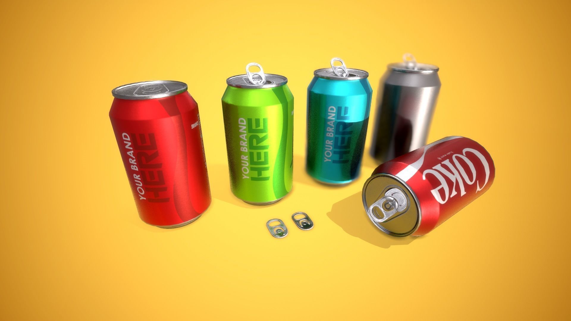 Soda Cans Low-poly 3D model_6