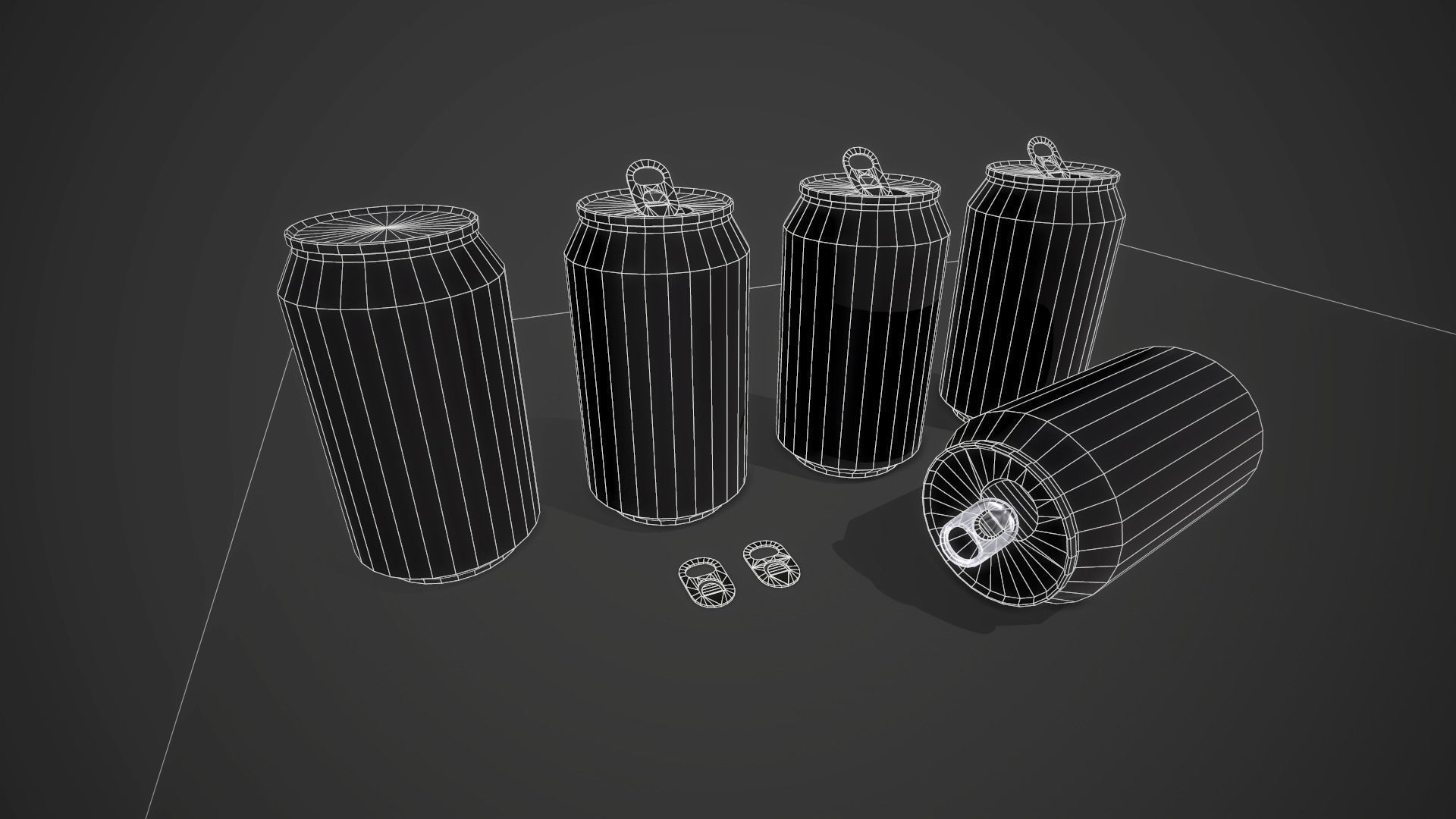Soda Cans Low-poly 3D model_8