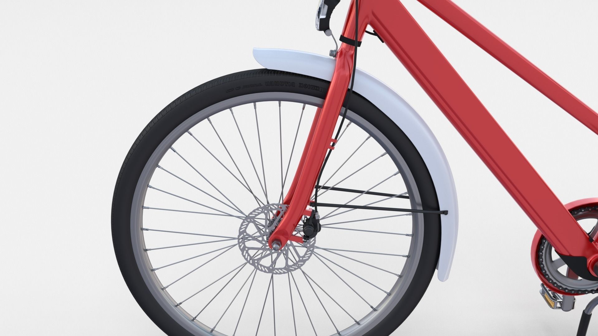 Generic Bicycle Red 3D model_6