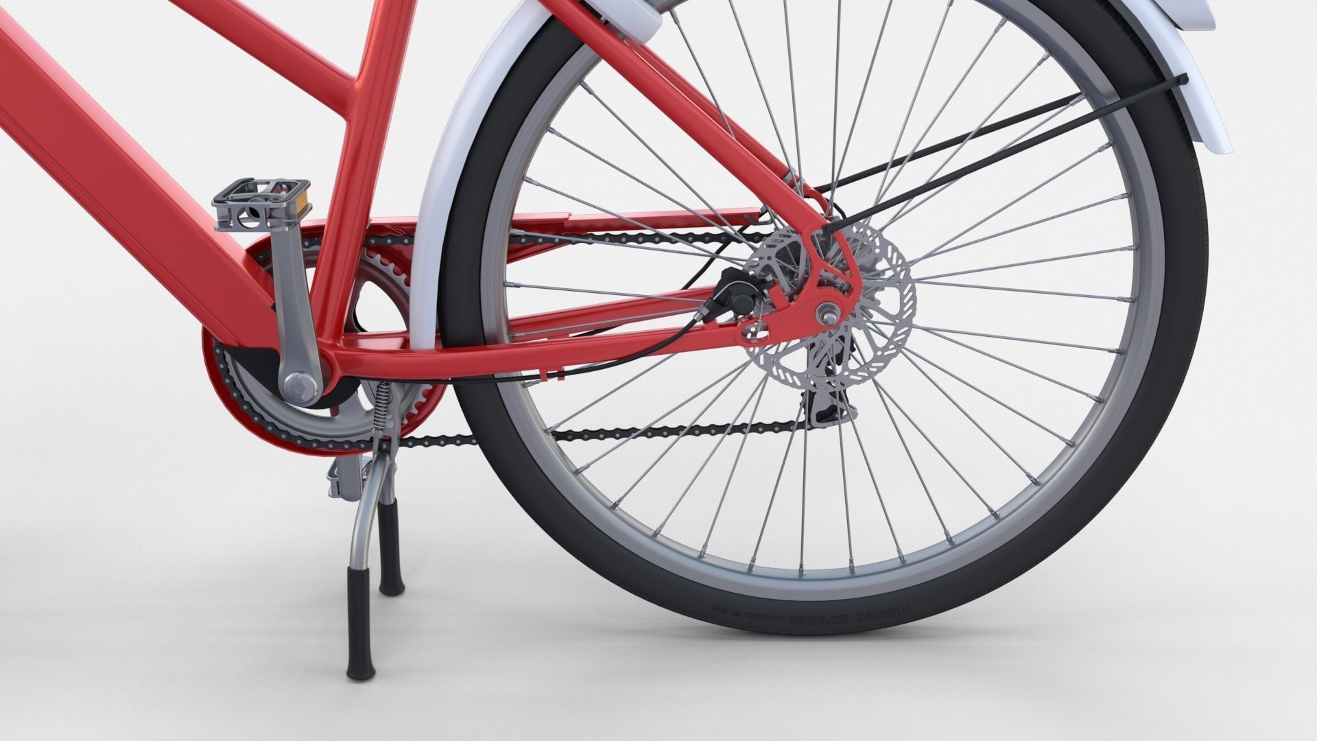 Generic Bicycle Red 3D model_5