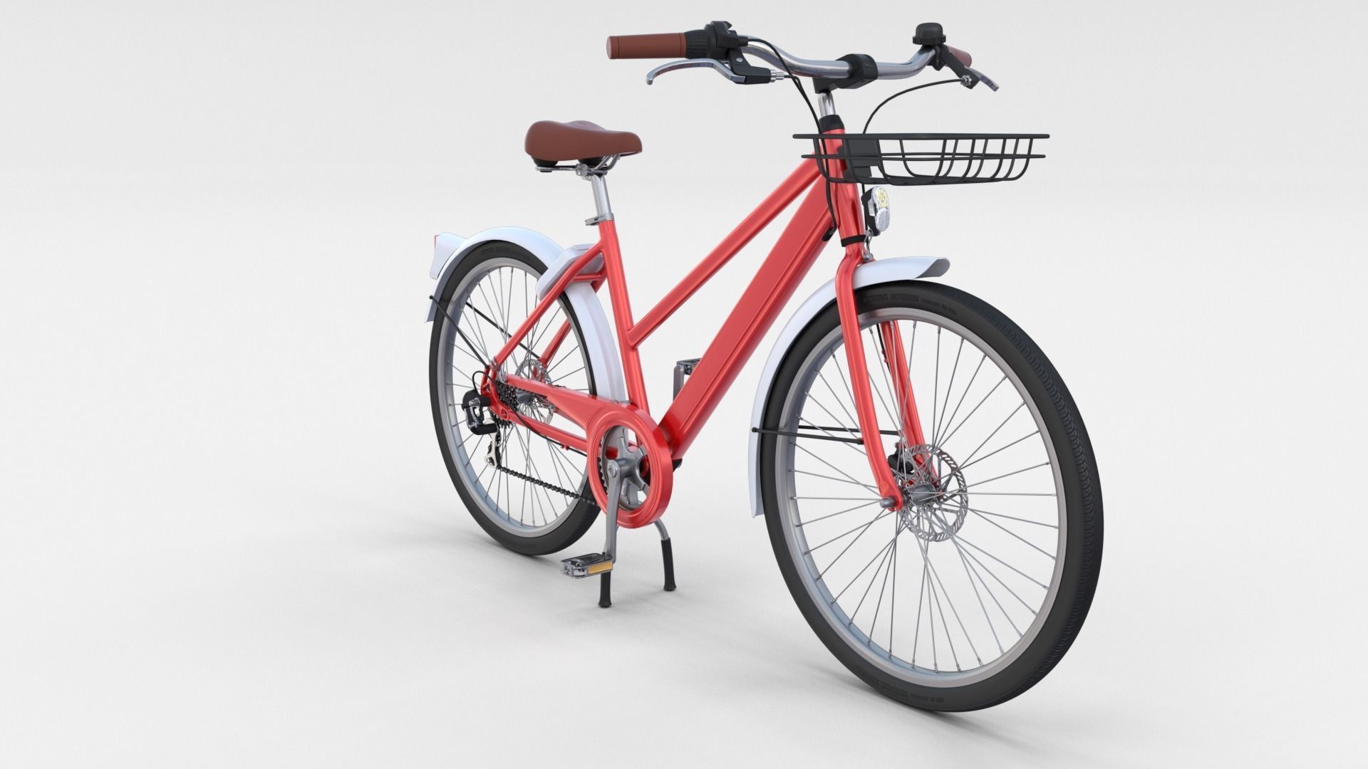 Generic Bicycle Red 3D model_1
