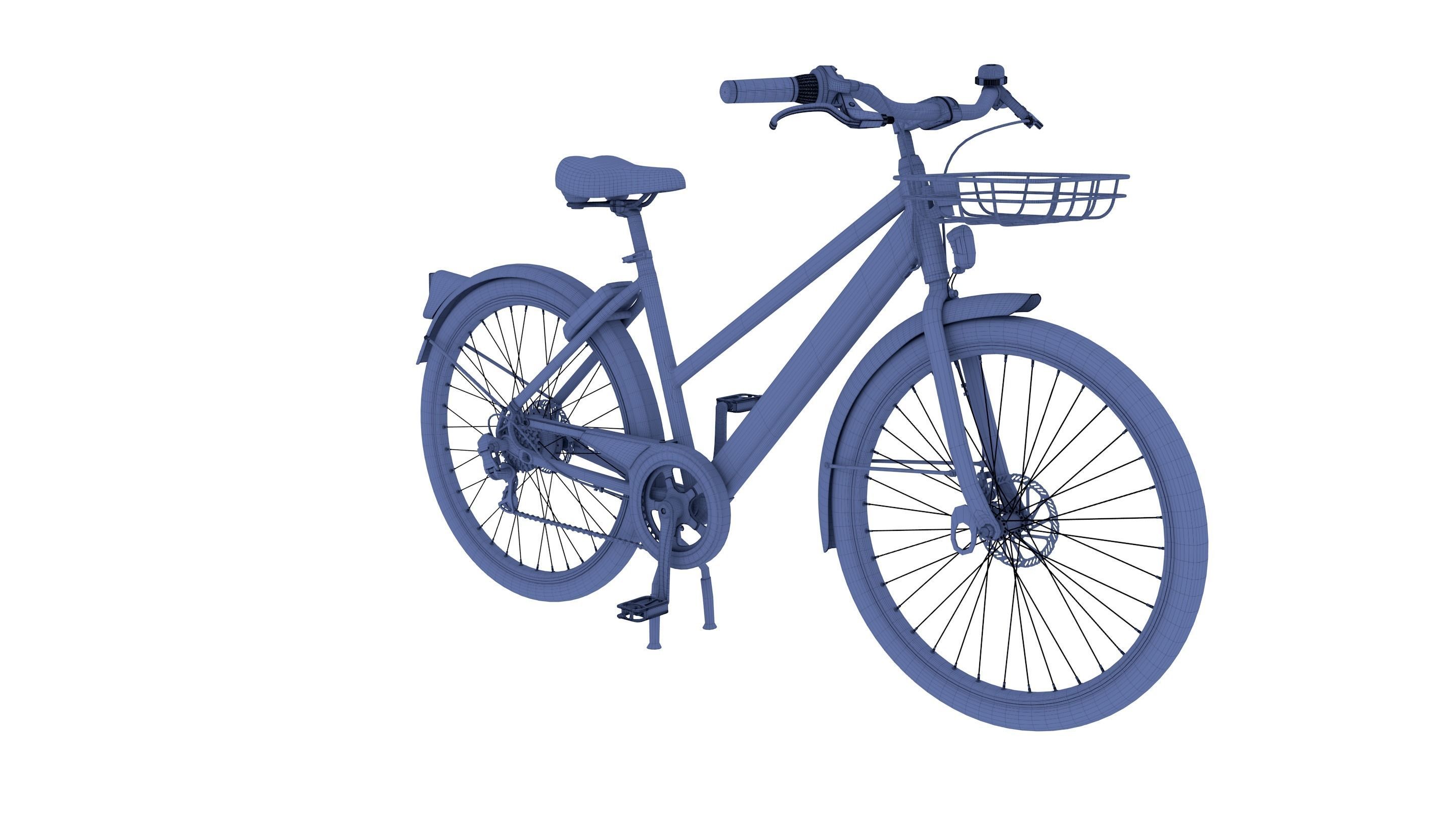 Generic Bicycle Red 3D model_12
