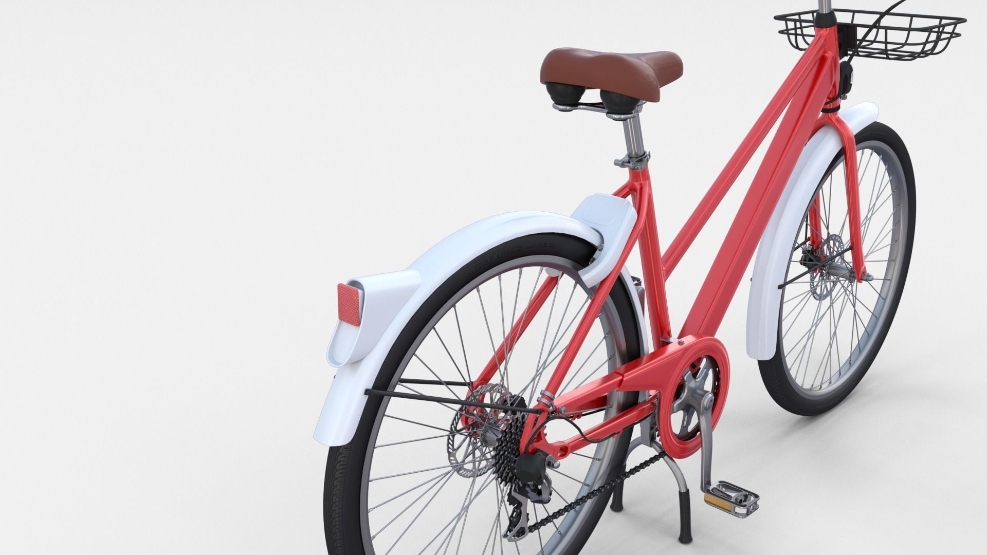 Generic Bicycle Red 3D model_10