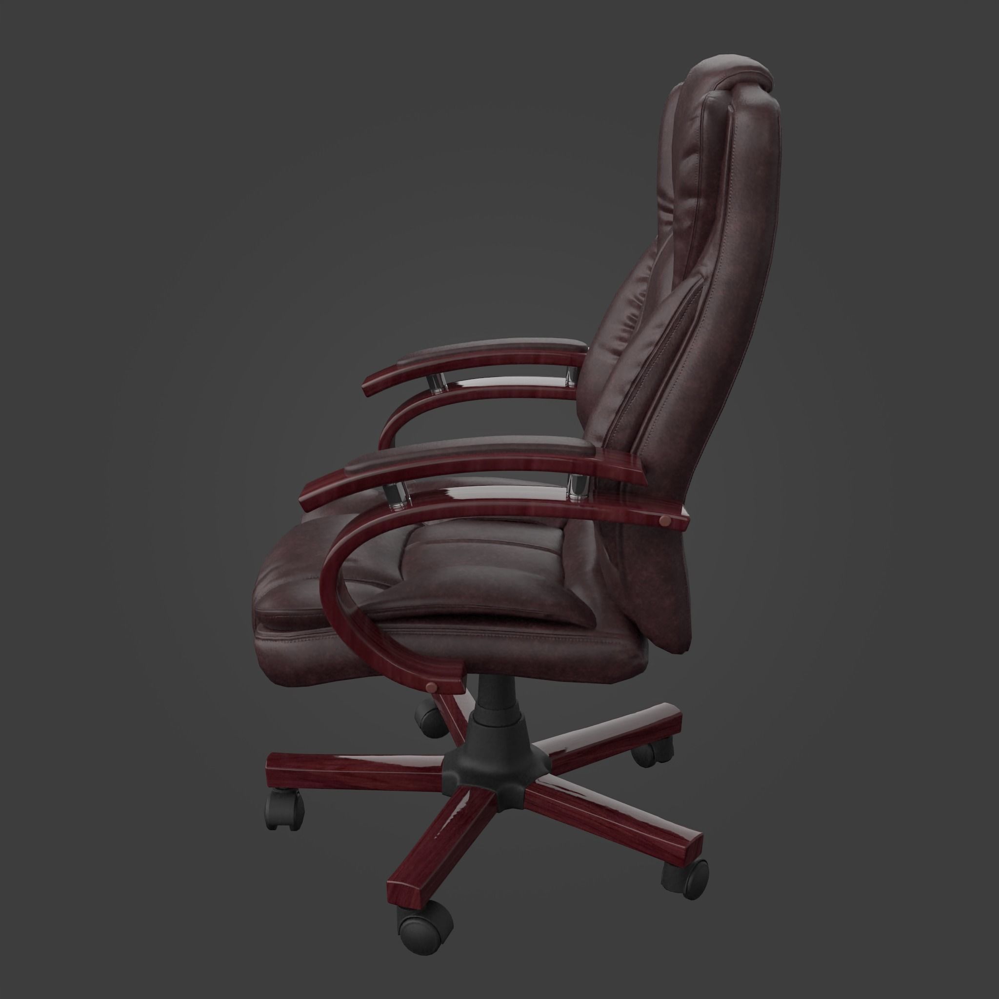 Chair-42 leather office chair Low-poly 3D model_8