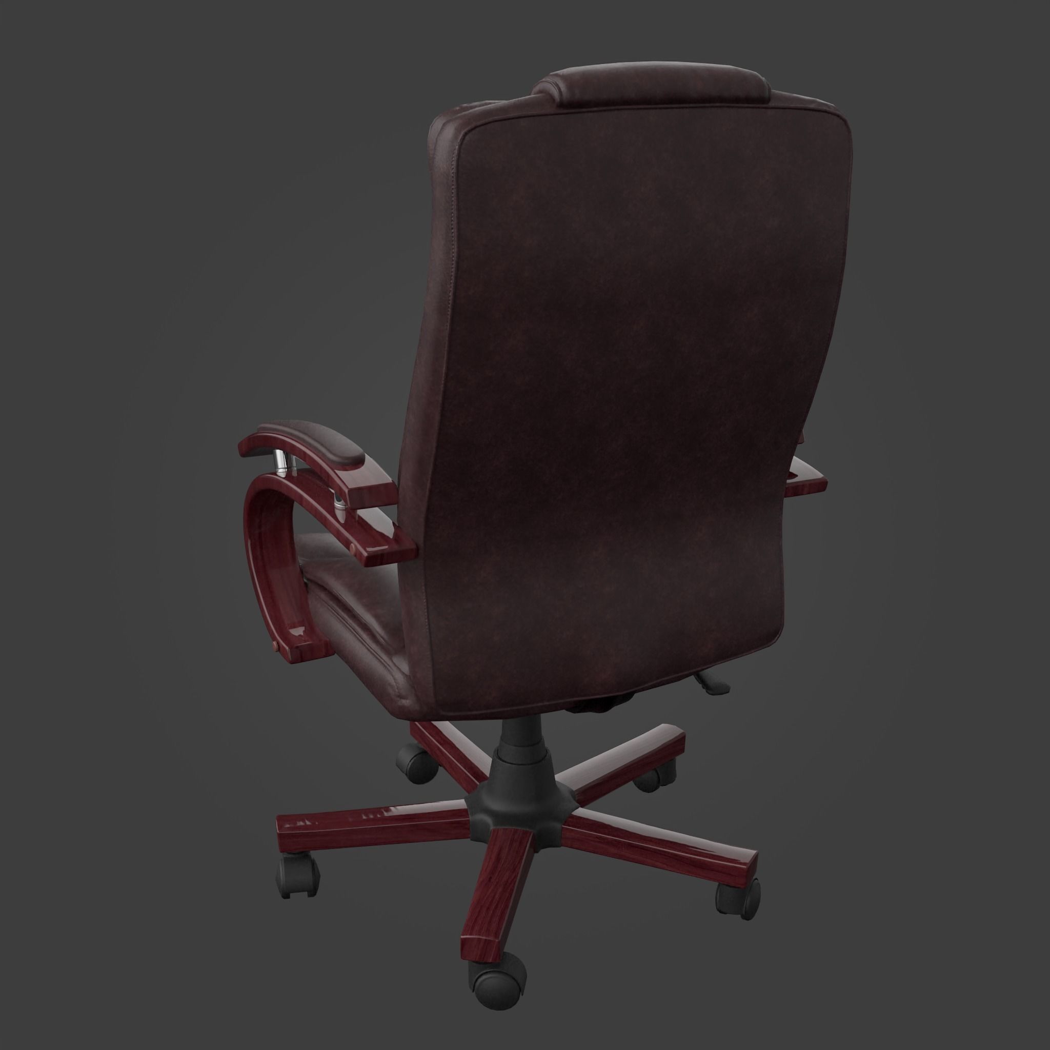 Chair-42 leather office chair Low-poly 3D model_6
