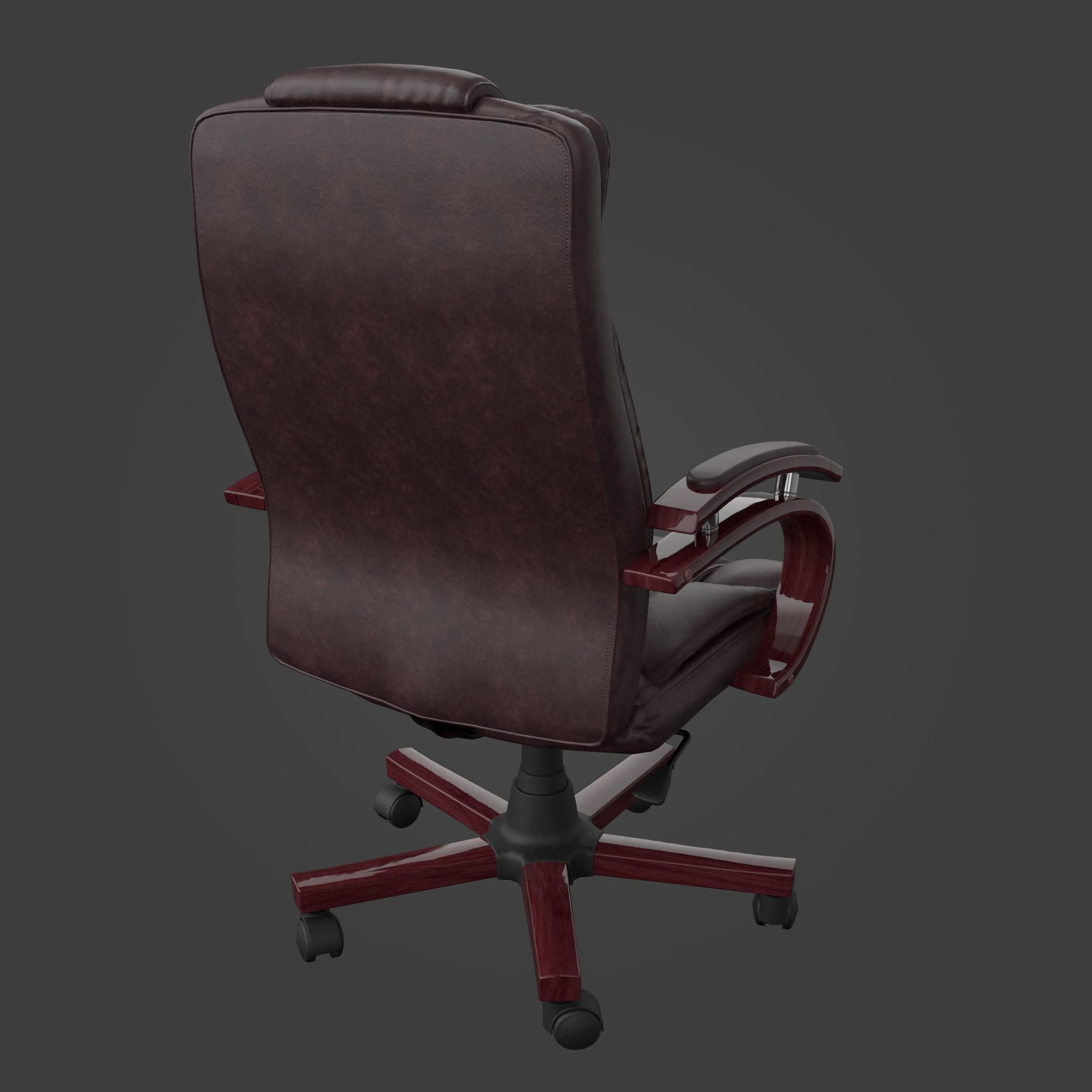 Chair-42 leather office chair Low-poly 3D model_5